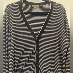 Vince Striped Cardigan Sweater